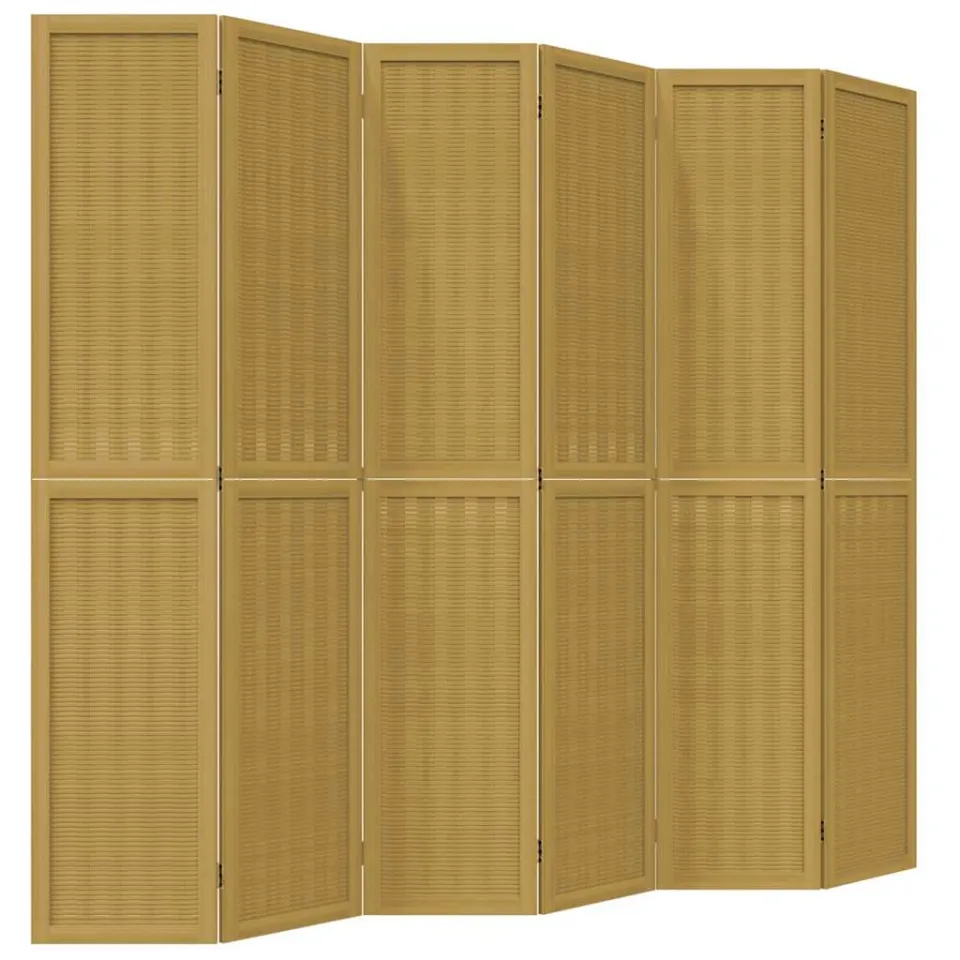 vidaXL Kamerscherm met 6 panelen massief paulowniahout bruin, foto 4