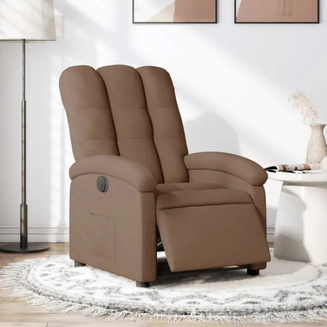vidaXL Fauteuil verstelbaar elektrisch stof bruin