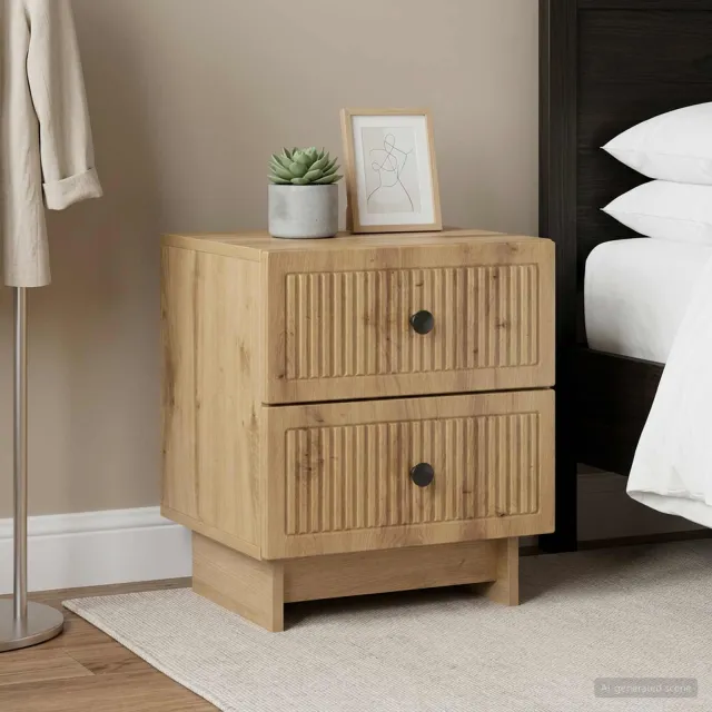vidaXL Nachtkastje 2 st Artisanaal eiken 43 x 34,5 x 47,5 cm Bruin