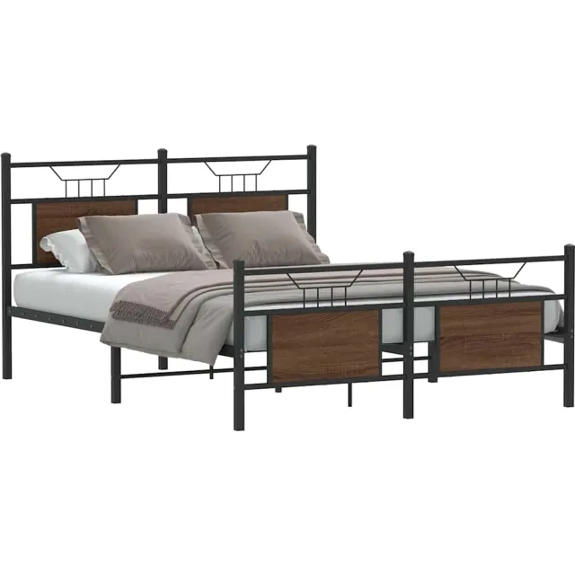 vidaXL Bedframe zonder matras bewerkt hout bruin eikenkleur 140x200 cm