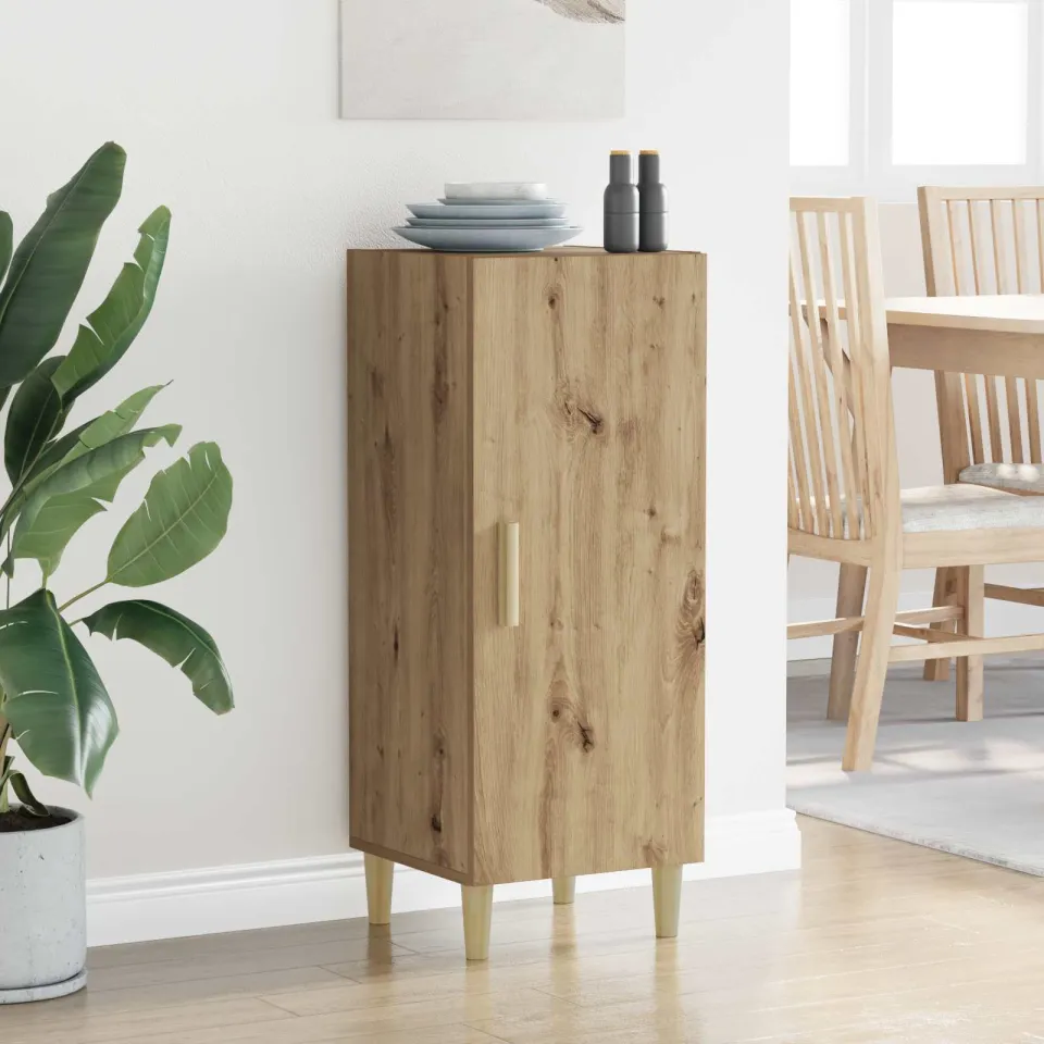 vidaXL Dressoir Artisan Eiken 34,5 x 34 x 90 cm Bewerkt hout, foto 3