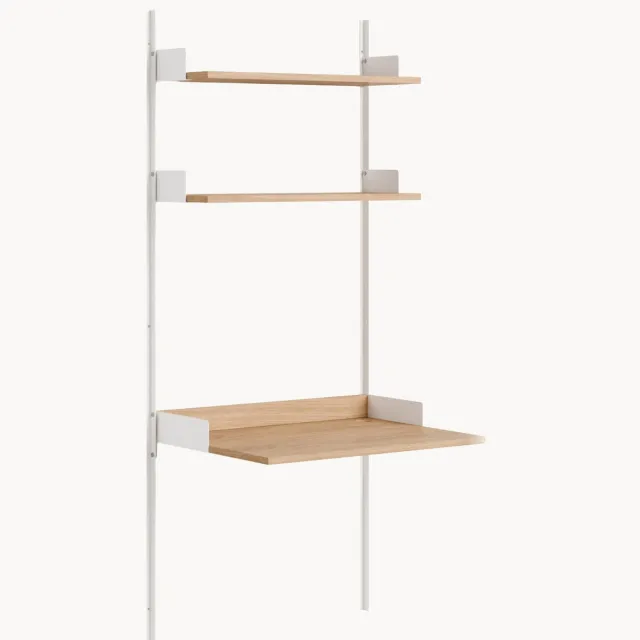 New Works Wandbureau New Works met planken Wit