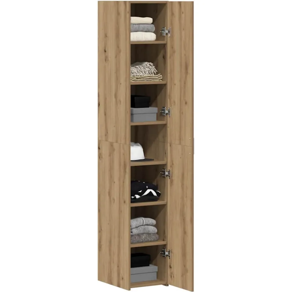 vidaXL Hoge kast Artisan Eiken 30 x 42,5 x 185 cm Bruin
