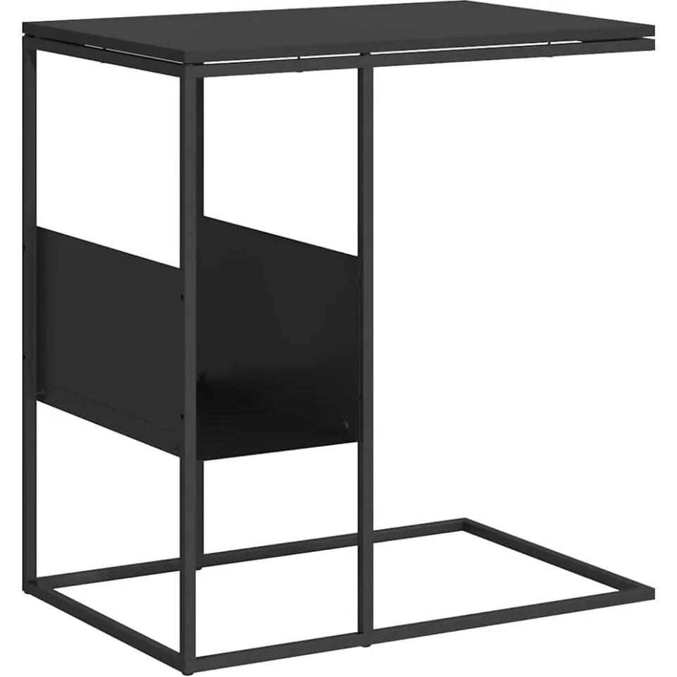 vidaXL Bijzettafel 55x36x59,5 cm bewerkt hout zwart