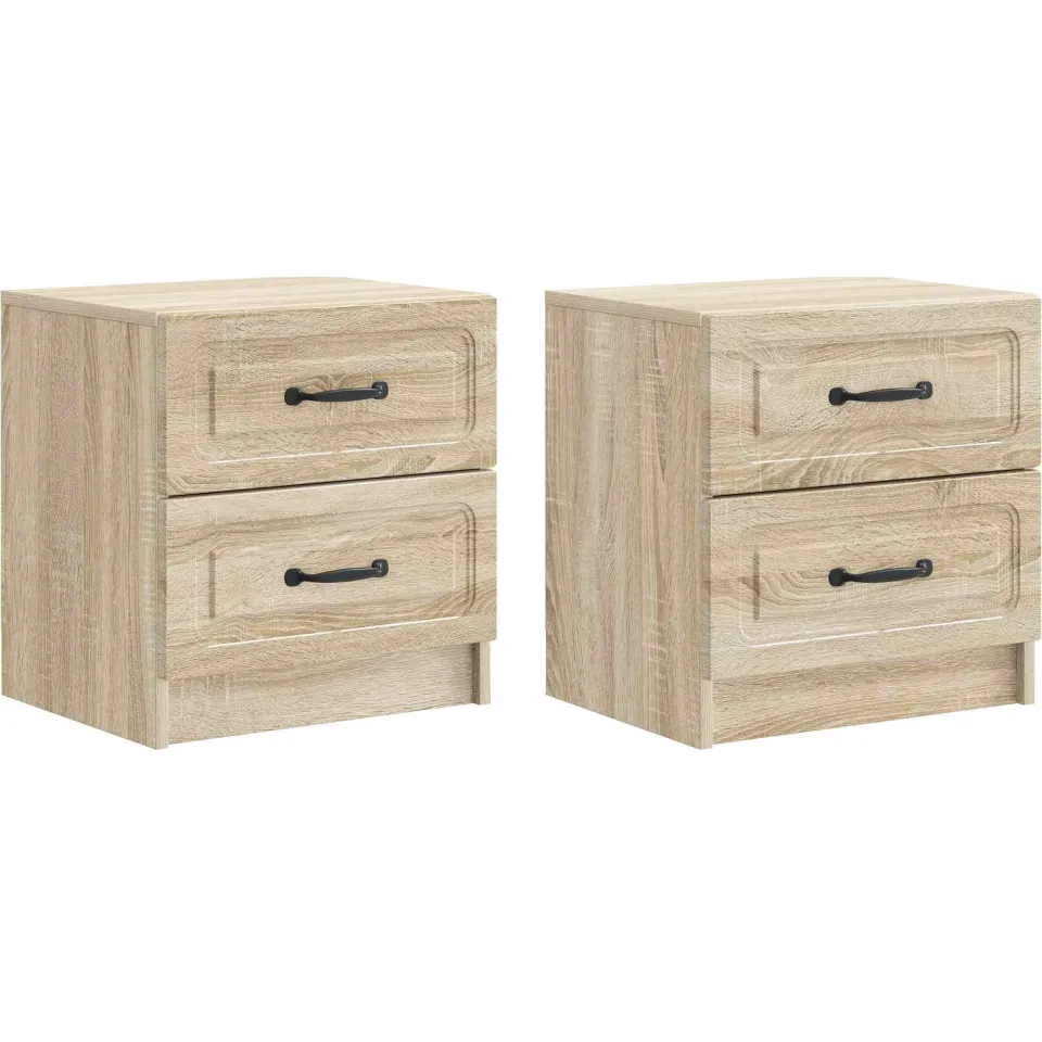 vidaXL Nachtkastje 2 st Sonoma Eiken 43 x 34,5 x 44,5 cm Bewerkt hout, foto 3