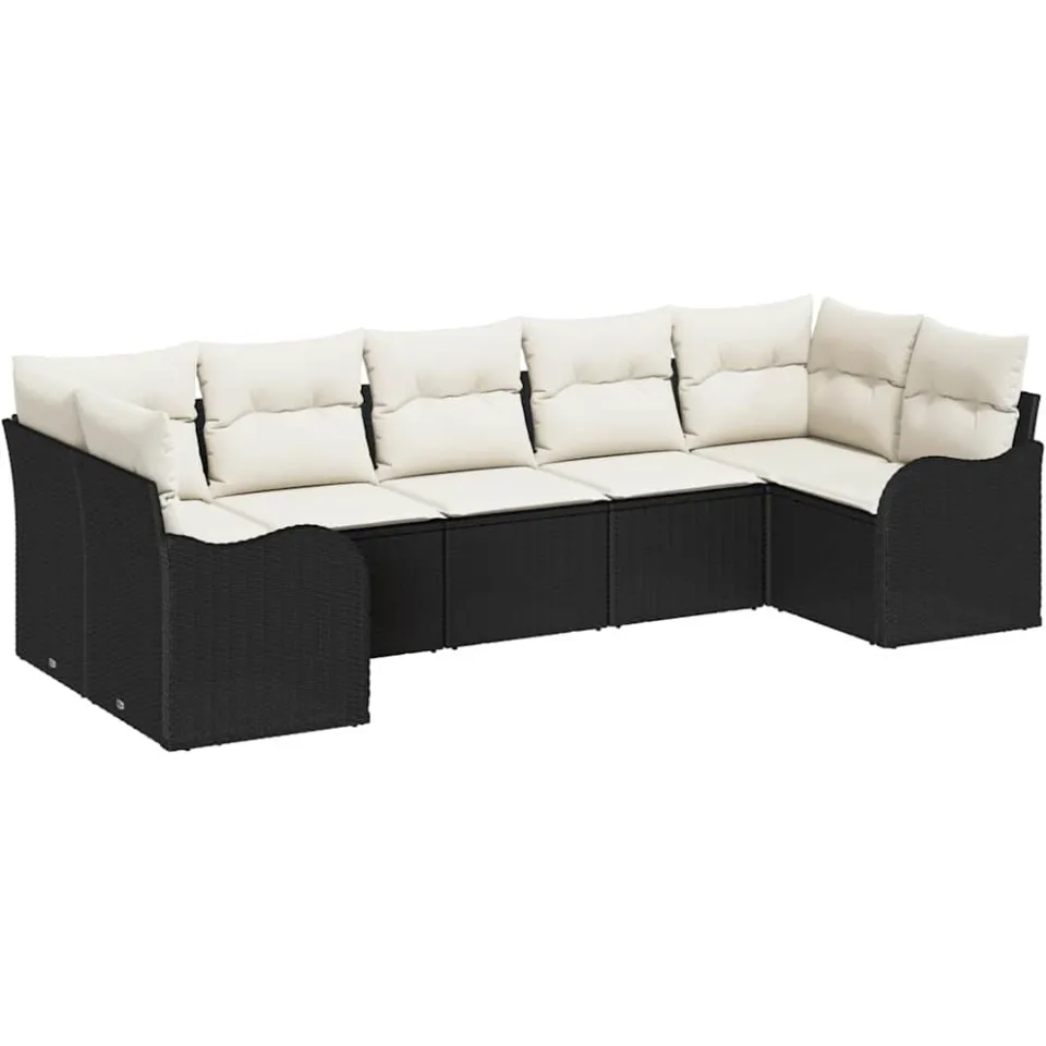 vidaXL Tuin Sofa Set Zwart poly rattan, foto 4