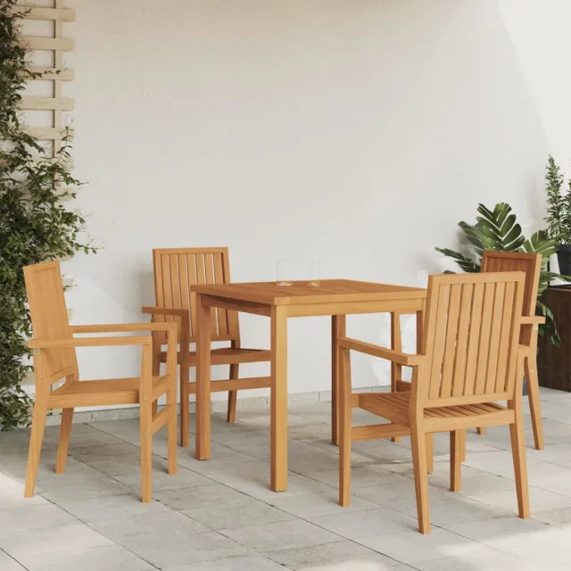vidaXL 5-delige Tuinset massief teakhout bruin, foto 2
