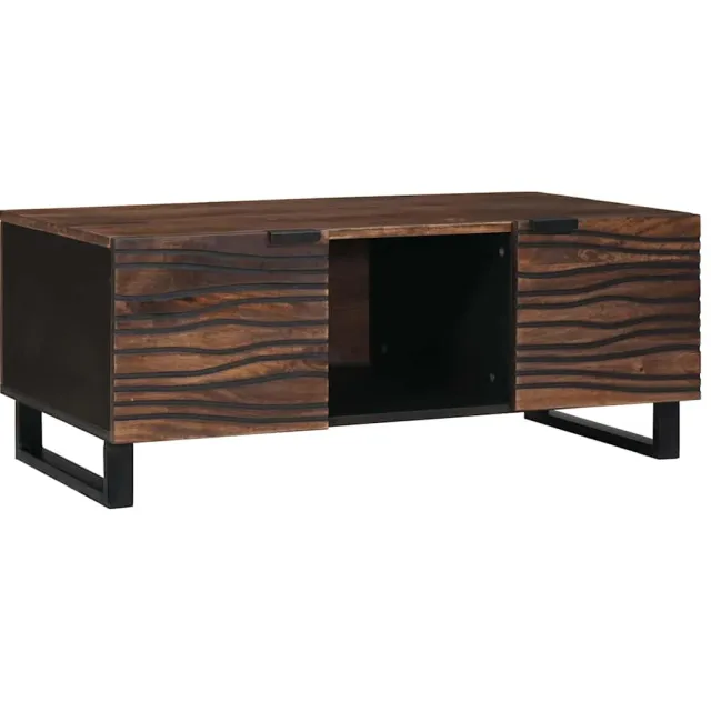 vidaXL Salontafel Walnotenhout 100 x 54 x 40 cm Bewerkt hout Bruin
