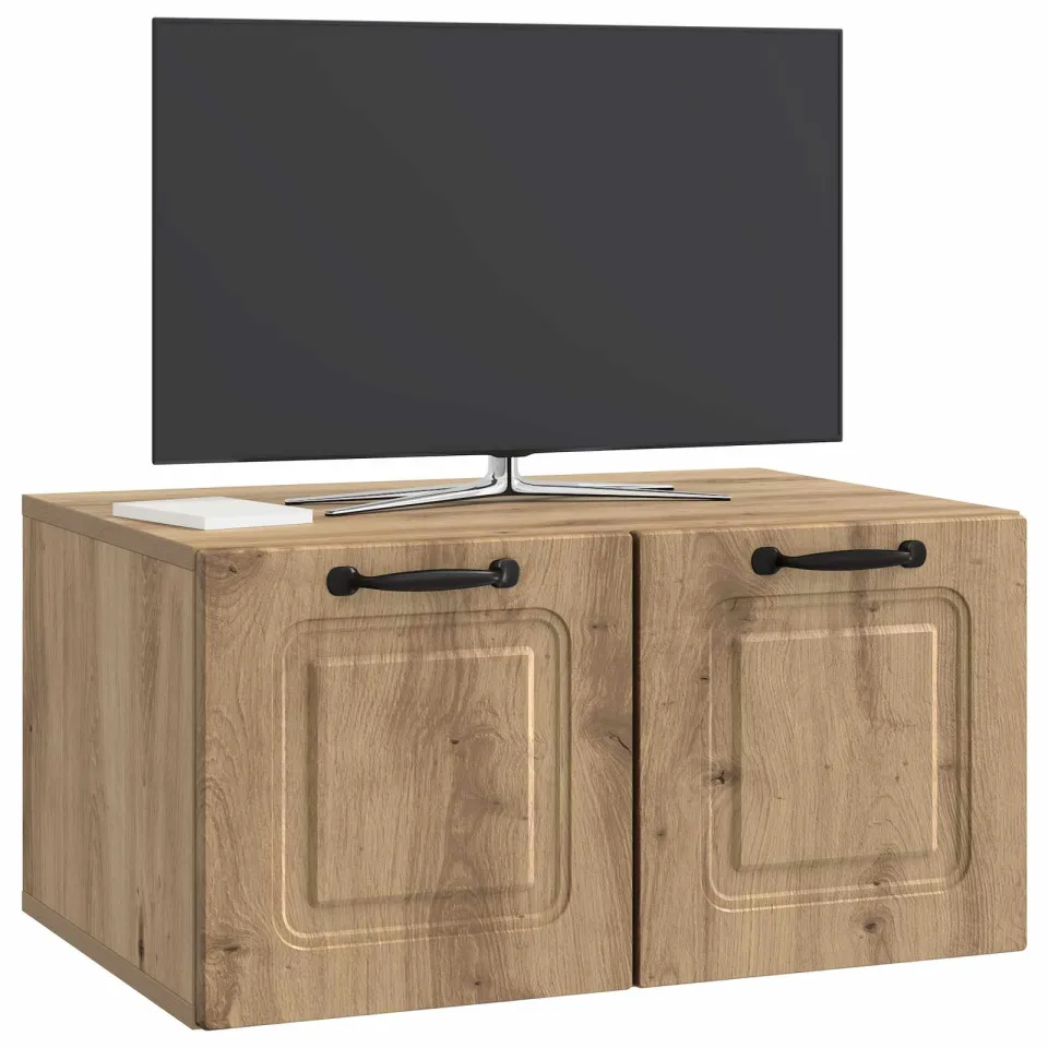 vidaXL Wandbeugel TV-kast 59,5 x 41 x 30 cm Artisanaal eiken Bruin