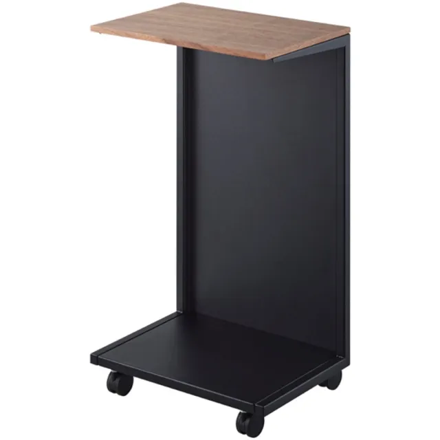 Yamazaki Tower Bijzettafel op wielen semi gesloten - Zwart