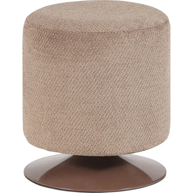 WOOOD Islen Poef Met Draaivoet - Bouclé - Bruin - 47x39x39 brown