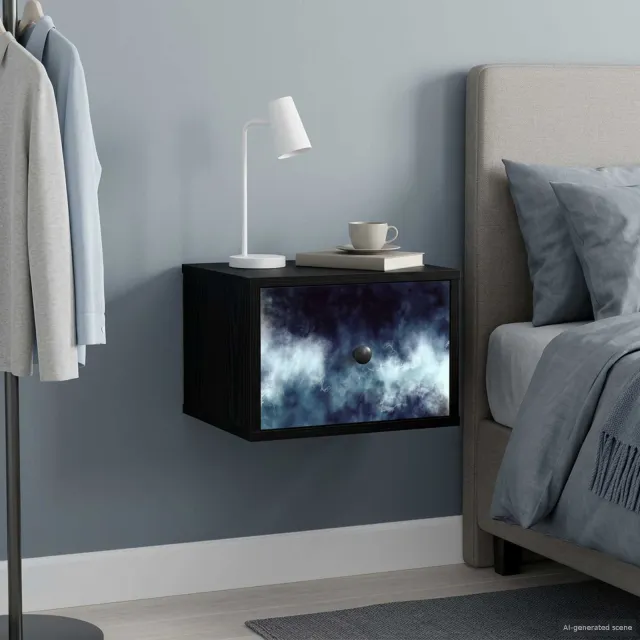 vidaXL Wandkastje RAALTE 2 st Zwart eiken 36 x 33 x 25 cm Bewerkt hout, foto 2
