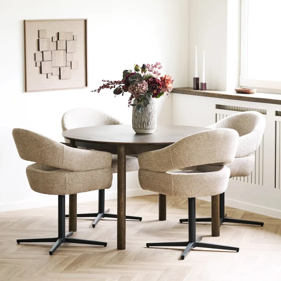 Artichok Loet uitschuifbare houten eettafel gerookt eiken - 120 - 220 x 75 cm, foto 2