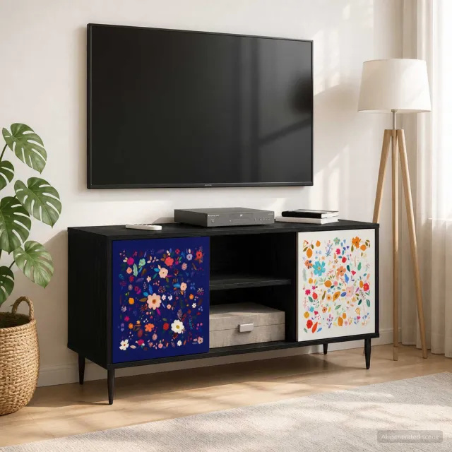 vidaXL Tv-meubel MAINZ 102 x 33 x 51 cm Zwart eiken Bewerkt hout, foto 2
