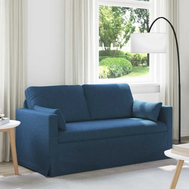 vidaXL Bank 2-zits Blauw 158 x 78 x 80 cm Stof