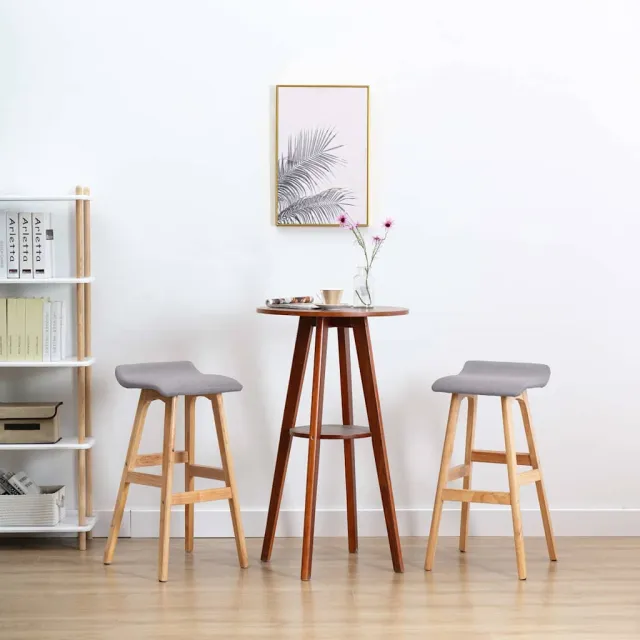 vidaXL Barstoelen 2 st stof lichtgrijs