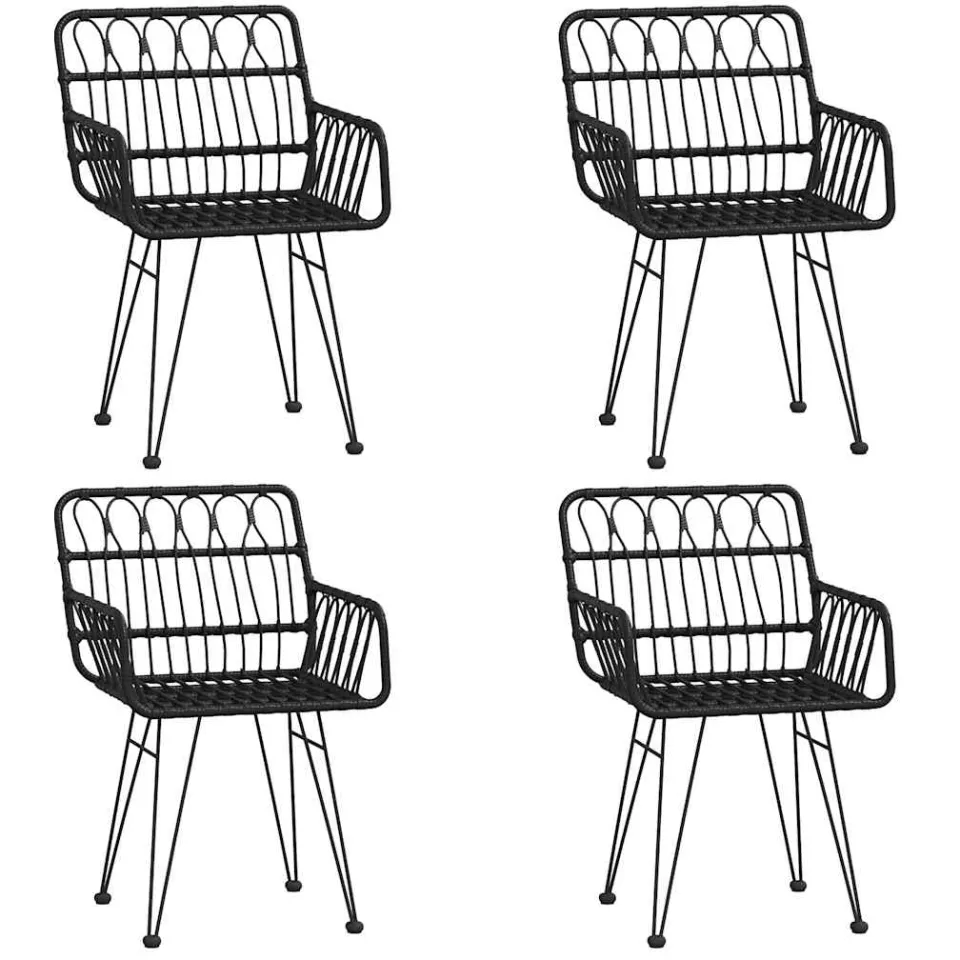 vidaXL 5-delige Tuinset poly rattan zwart, foto 3