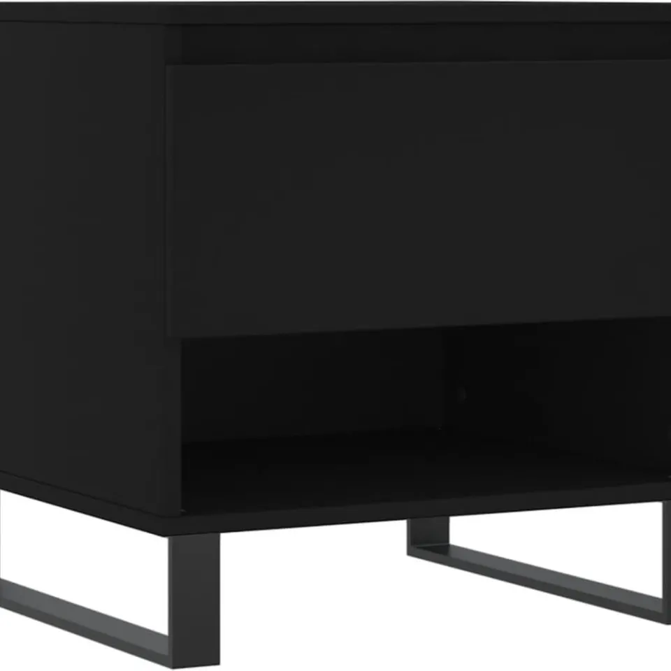 vidaXL Salontafel 50x46x50 cm bewerkt hout zwart, foto 3