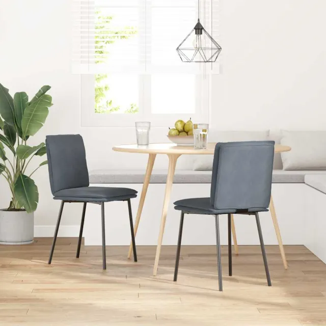 vidaXL Eetkamerstoelen 2 st fluweel donkergrijs, foto 2