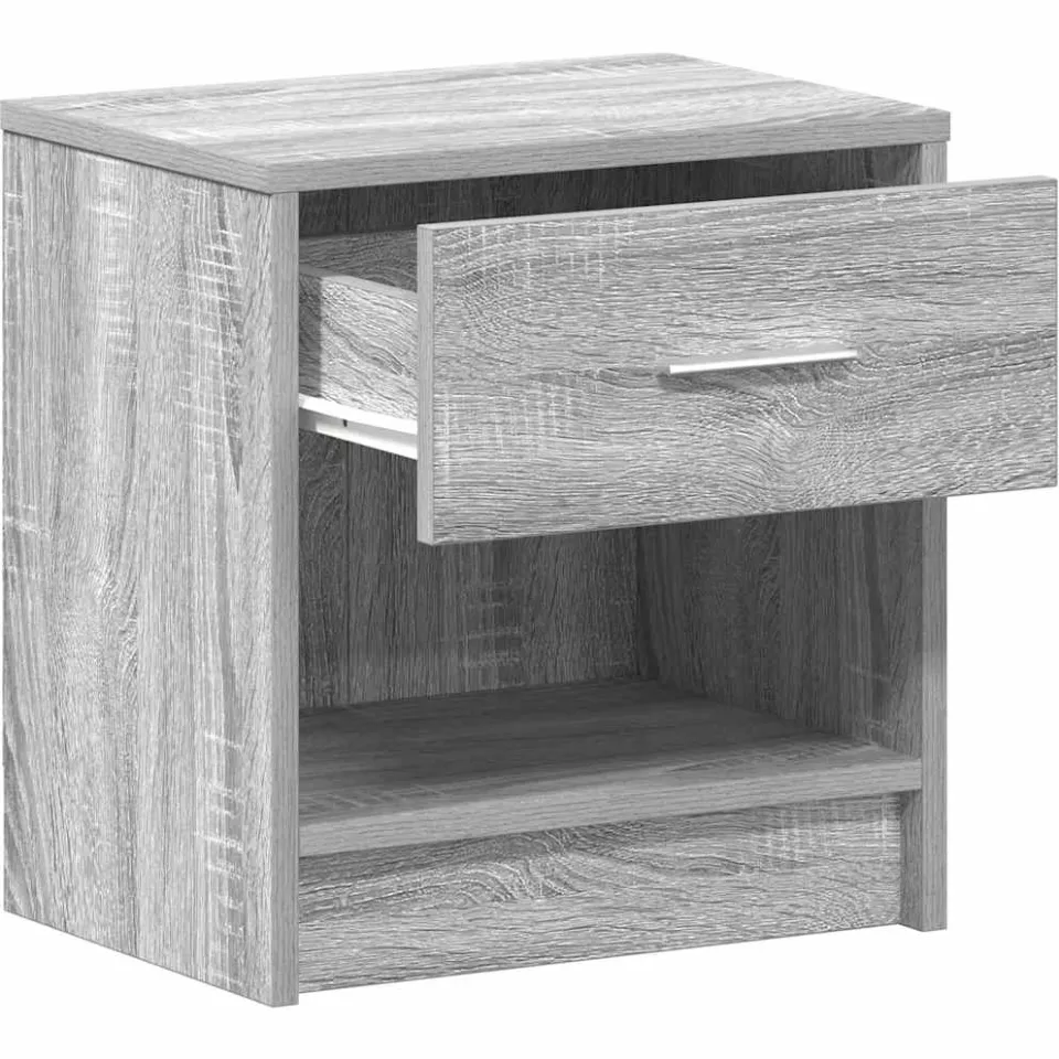 vidaXL Nachtkastje met lade 39x28x41 cm grijs sonoma eikenkleurig, foto 4