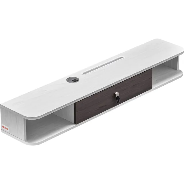 Vevor TV-meubel met Kabelgat, Hangend TV-meubel, Wandmontage, 120cm, Wit