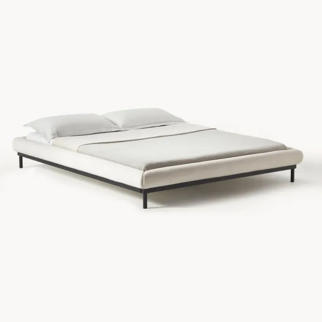 Westwing Collection Gestoffeerd bed Meya Beige