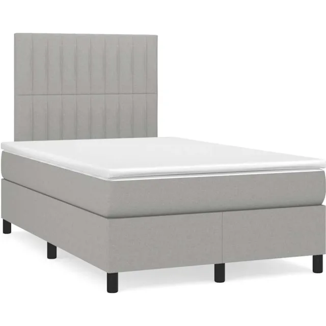 vidaXL Boxspring met matras stof lichtgrijs 120x190 cm grijs