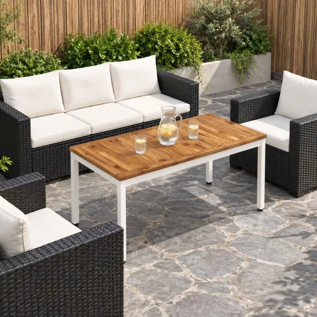 vidaXL Salontafel NAARDEN Natuurlijk en Wit 49 x 100,5 x 45 cm Bruin