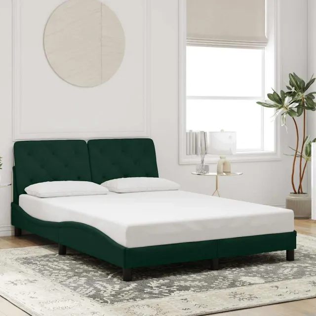 vidaXL Bedframe zonder matras fluweel blauw 120x200 cm