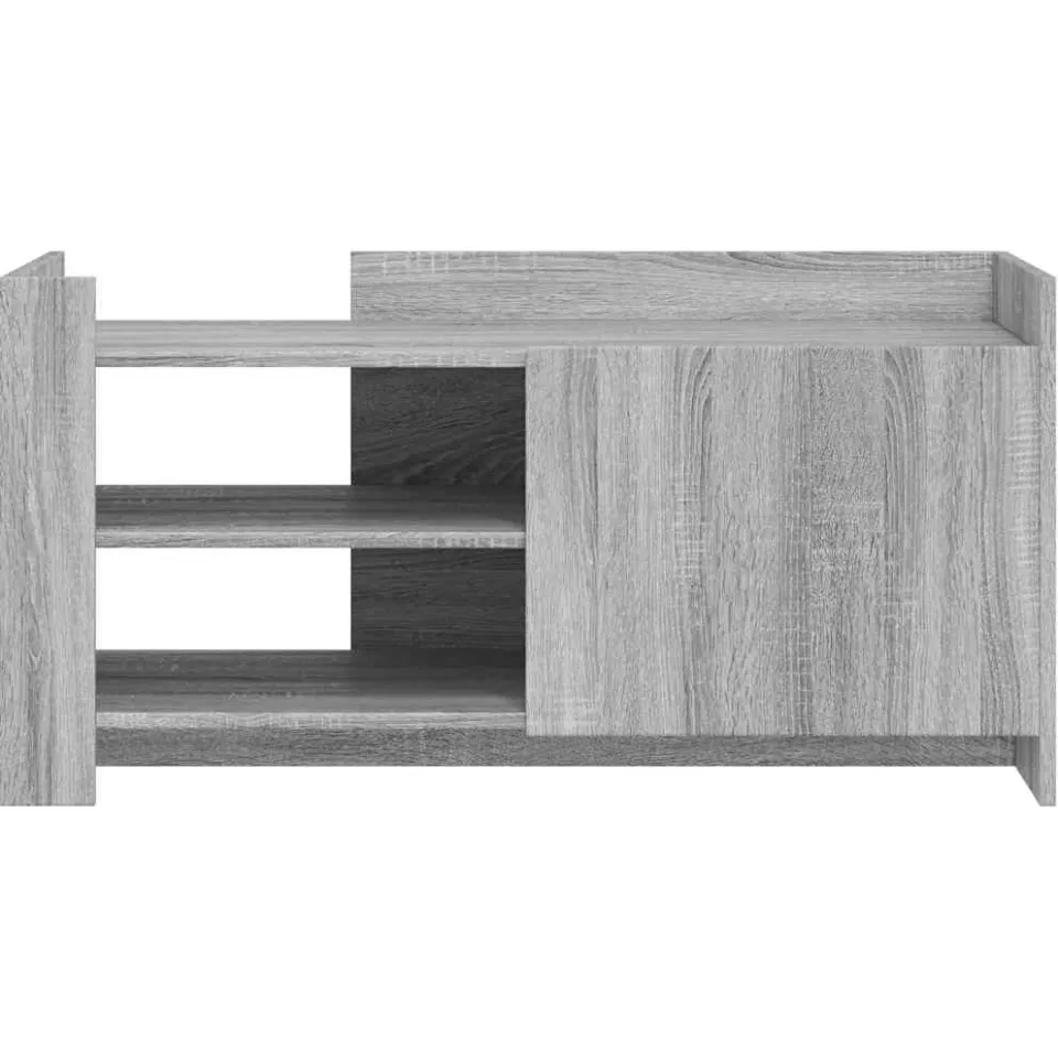 vidaXL Salontafel 100x50x50 cm bewerkt hout grijs sonoma eikenkleur