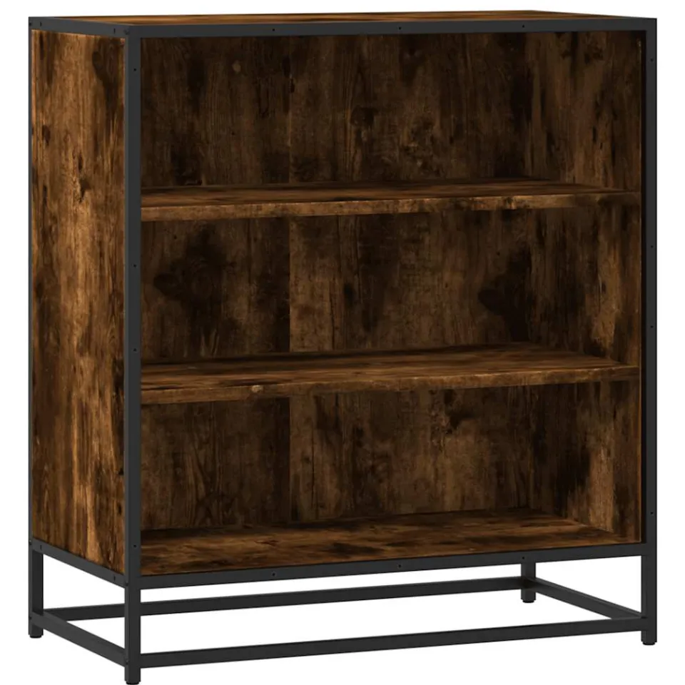 vidaXL Dressoir 68x35x76 cm bewerkt hout en metaal gerookt eiken, foto 3