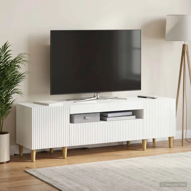 vidaXL LED tv-meubel ARNHEM 153 x 35 x 43 cm Hoogglans Wit, foto 2