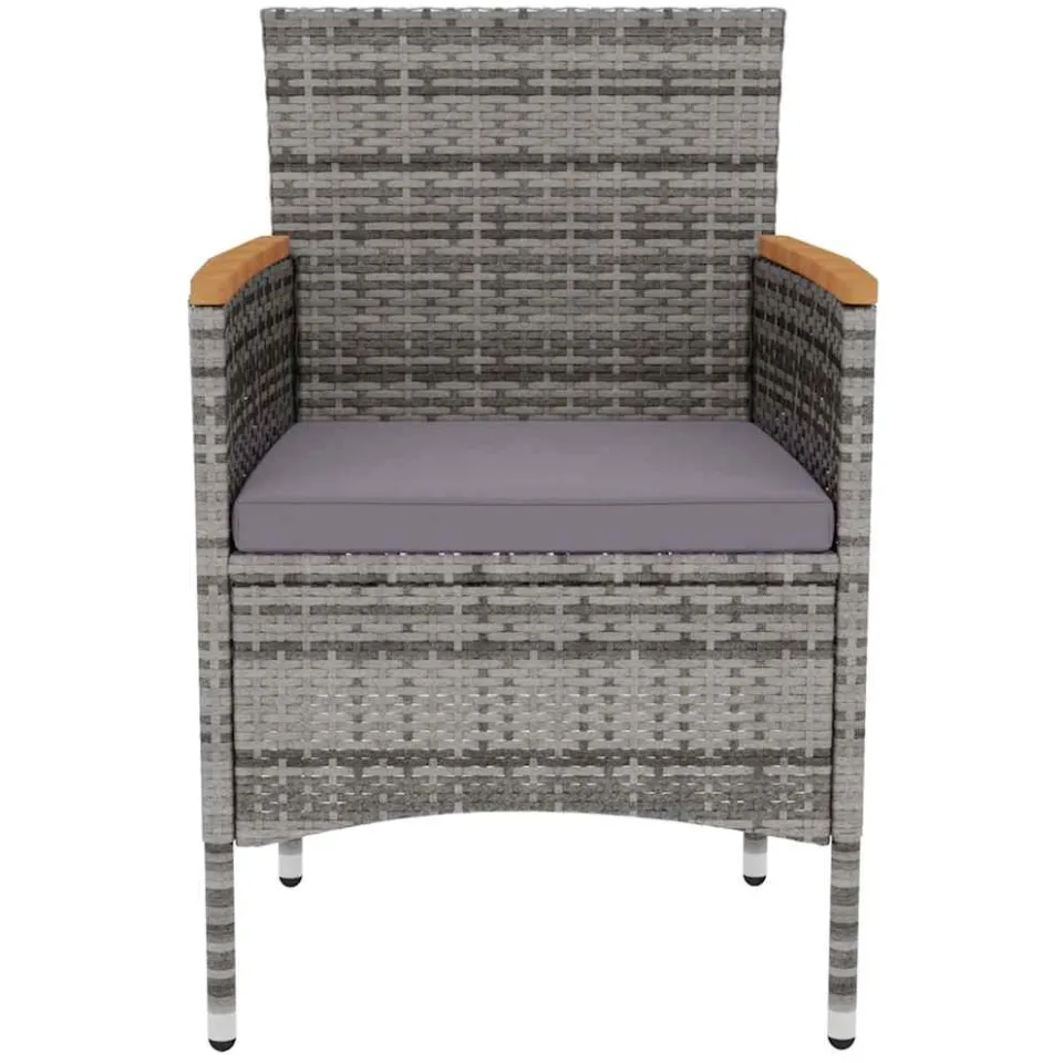 vidaXL 3-delige Tuinset poly rattan grijs, foto 4