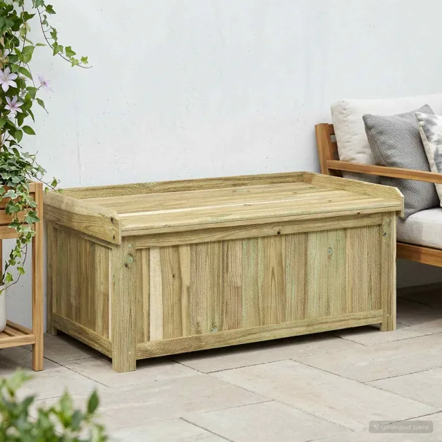 vidaXL Buiten Kussenbox Geïmpregneerd grenenhout 104 x 60 x 47 cm bruin