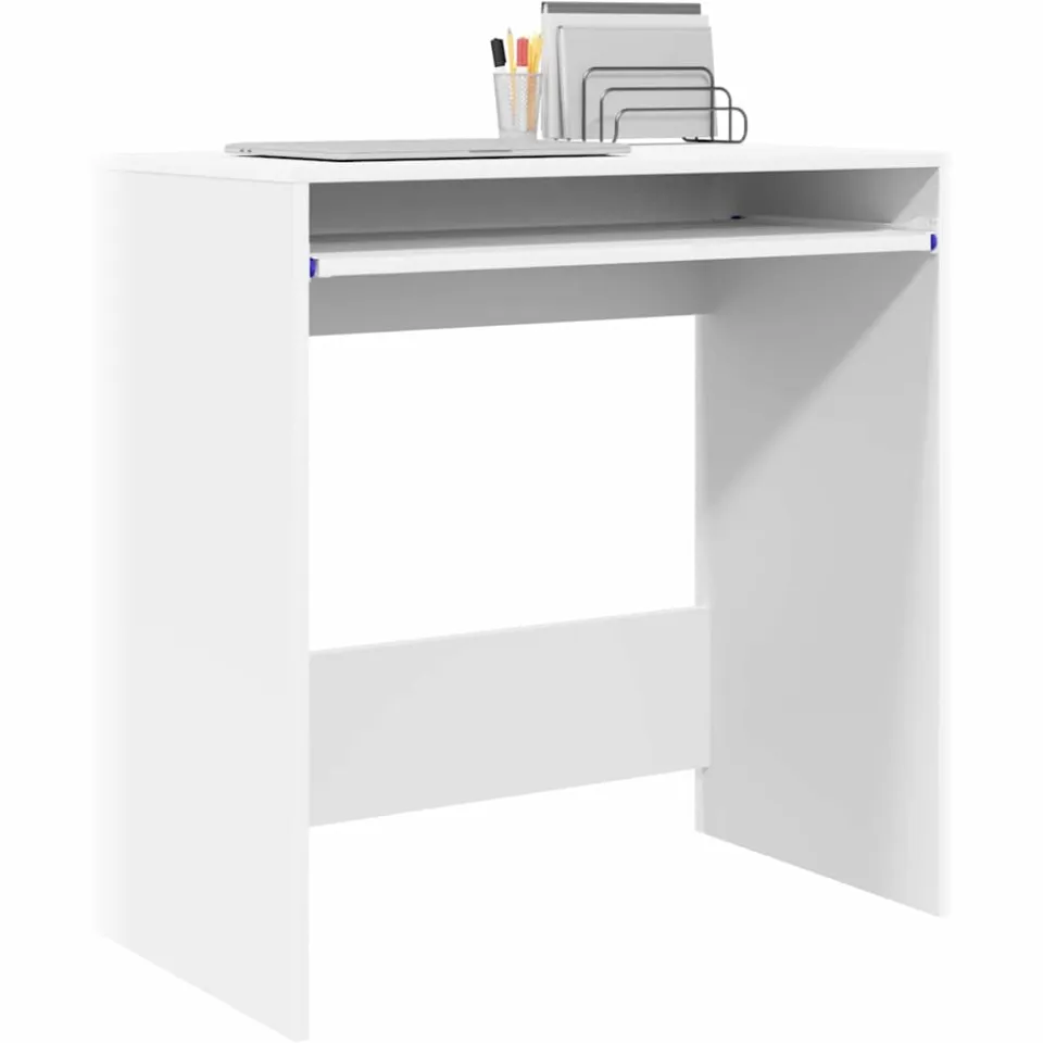 vidaXL Bureau Wit 77,5 x 43 x 79 cm Bewerkt hout