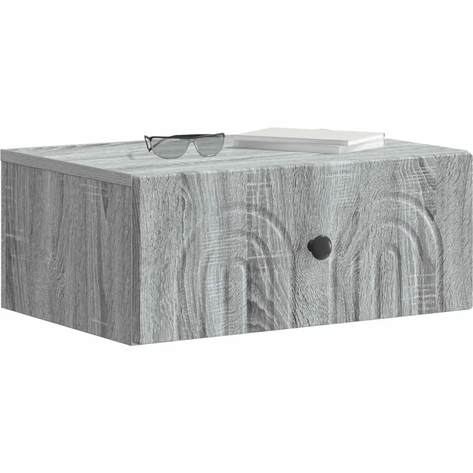vidaXL Wandbeugel Bedkast 2 st Grijs sonoma 49 x 34,5 x 20 cm