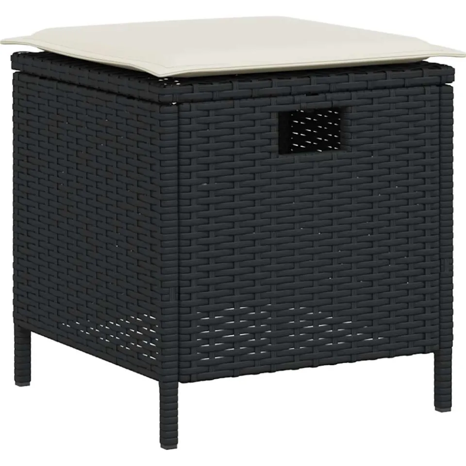 vidaXL 6-delige tuinbankset met kussens L-vormig zwart polyrotan, foto 4