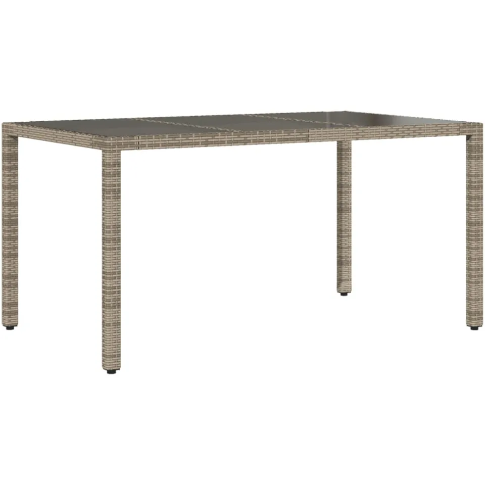 vidaXL 5-delige Tuinset met kussens poly rattan en glas grijs, foto 4