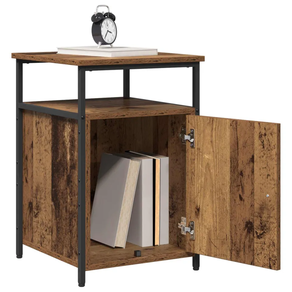 vidaXL Nachtkastje Oud hout Bewerkt hout Bruin