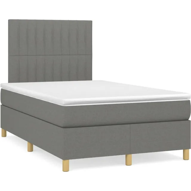 vidaXL Boxspring met matras stof donkergrijs 120x190 cm grijs