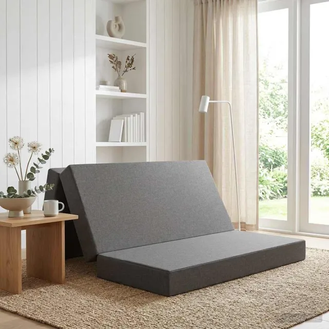 vidaXL Vouwbare Bankbed 120 x 67 x 45 cm Lichtgrijs