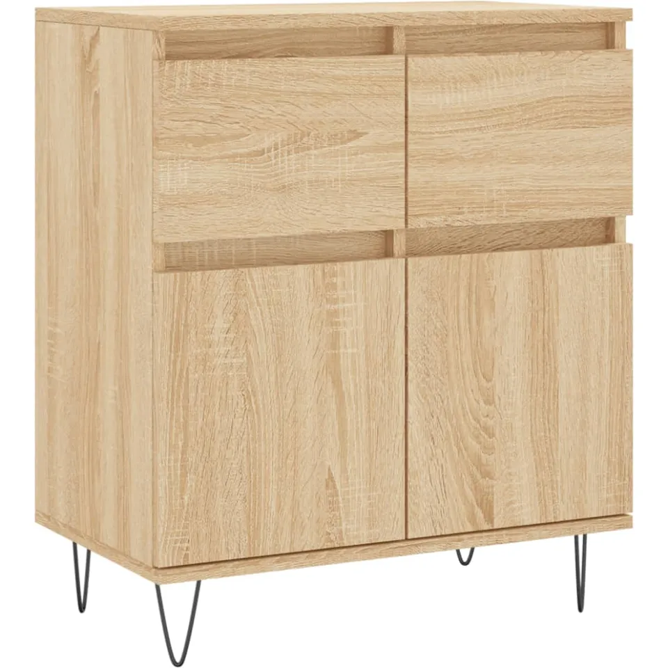 vidaXL Dressoir 60x35x70 cm bewerkt hout sonoma eikenkleurig, foto 3