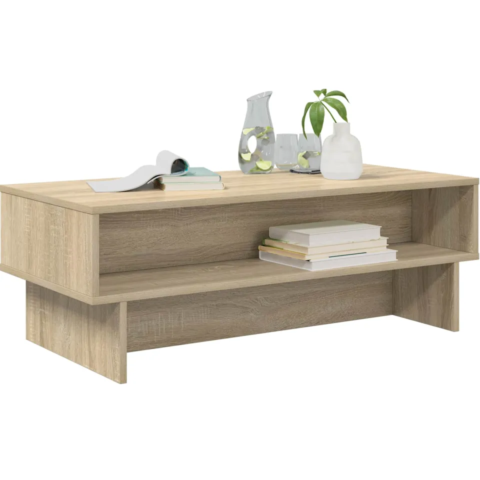 vidaXL Salontafel Sonoma Eiken 100 x 46 x 35 cm Bewerkt hout Bruin