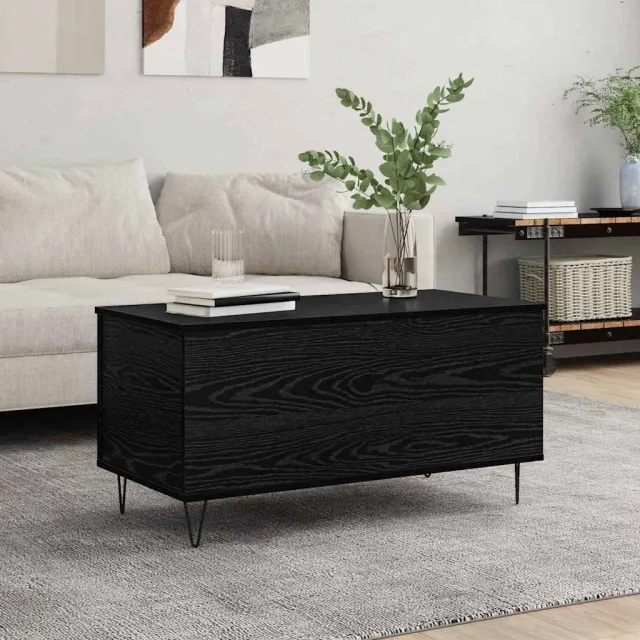 vidaXL Salontafel Zwart eiken 90 x 44.5 x 45 cm Bewerkt hout, foto 2