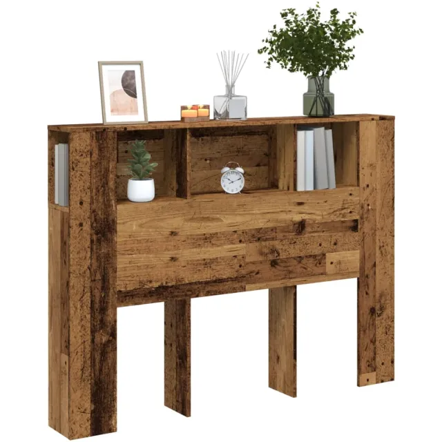 vidaXL Hoofdbordkast 140x18,5x102,5 cm bewerkt hout oud houtkleurig Bruin