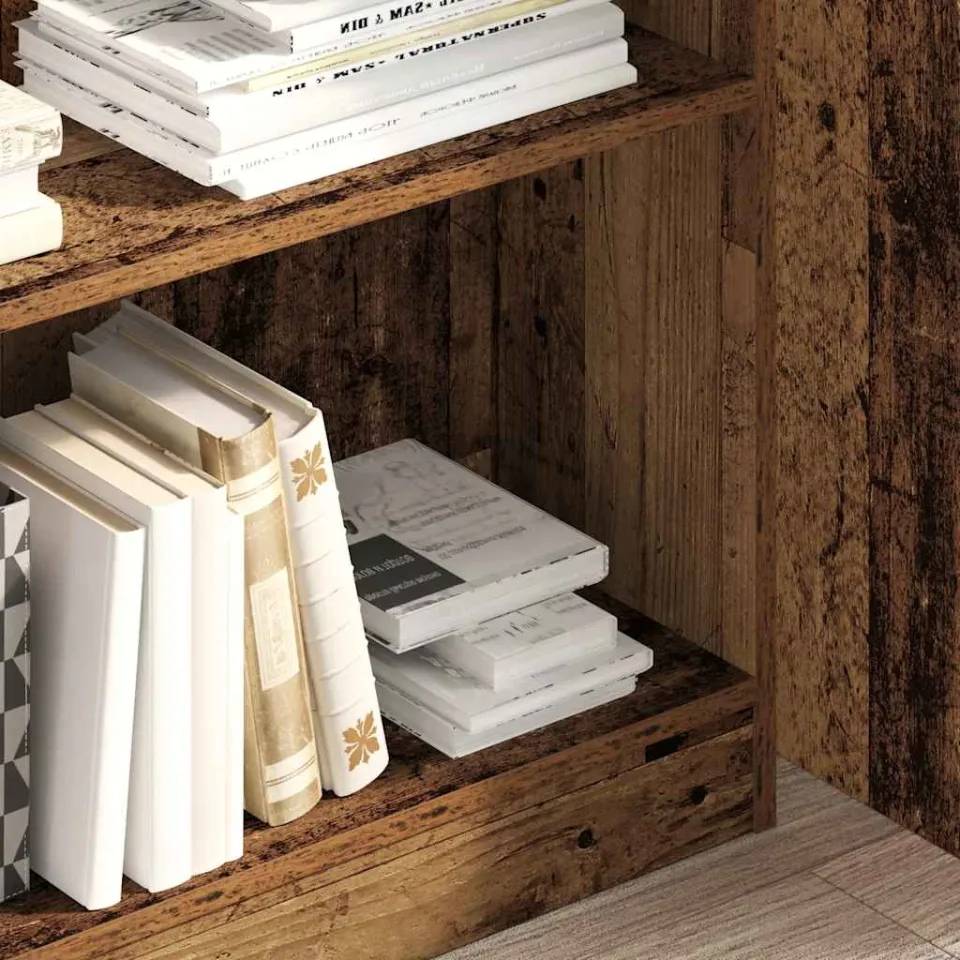 vidaXL Boekenkast 80x24x109 cm bewerkt hout oud houtkleurig bruin, foto 4