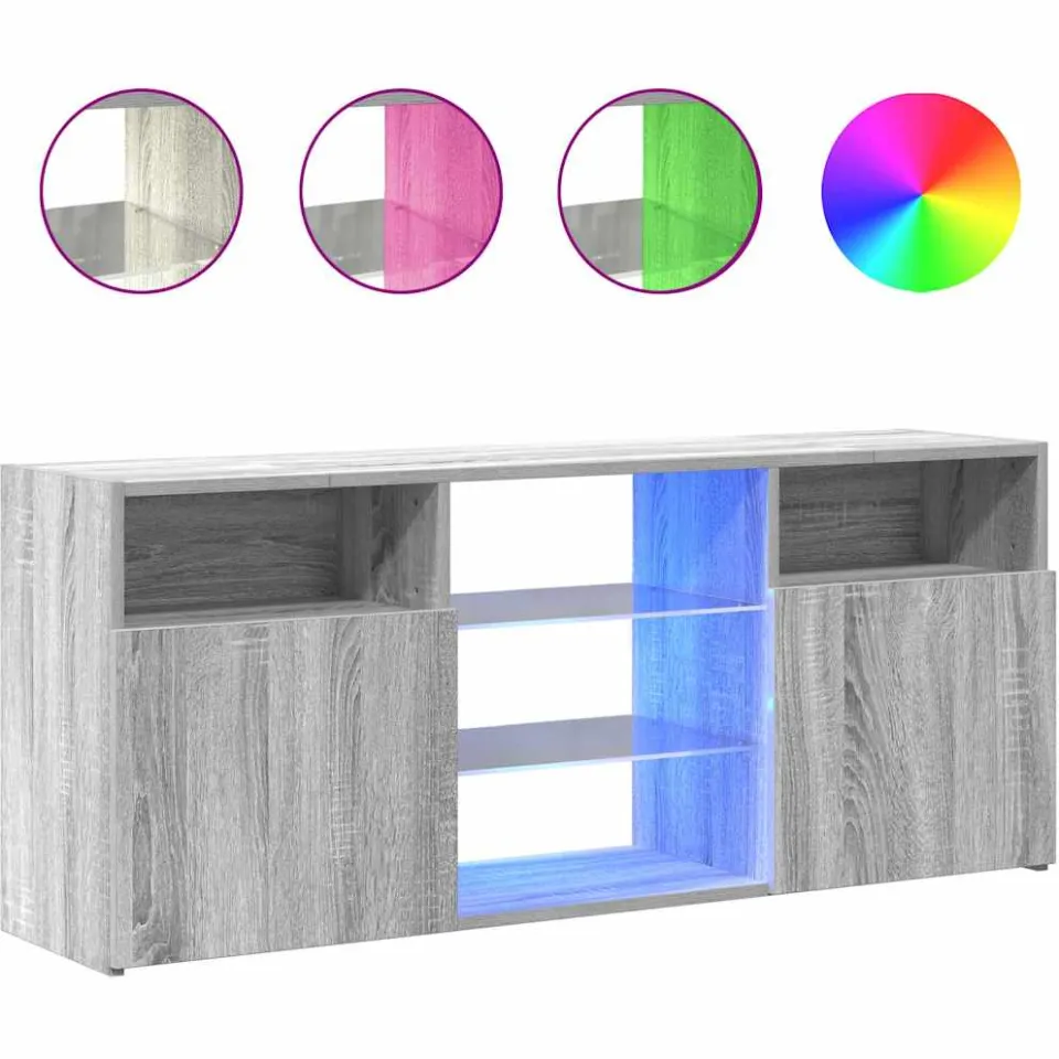 vidaXL Tv-meubel met LED-verlichting 120x30x50 cm grijs sonoma eiken