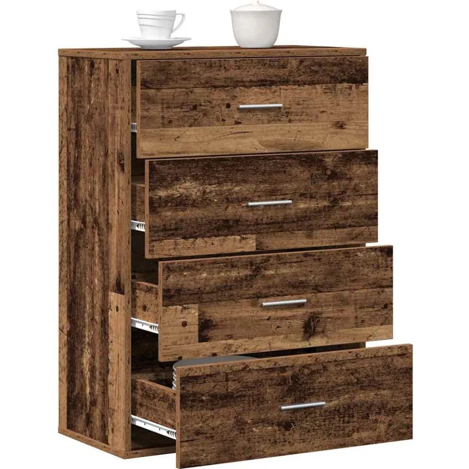 vidaXL Dressoir Oudhout 60 x 31 x 84 cm Bewerkt hout Bruin