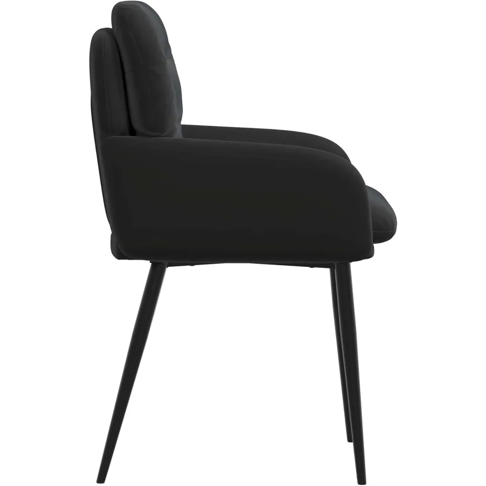 vidaXL Eettafelstoelen 2 st fluweel Zwart 59 x 59,5 x 90 cm, foto 4