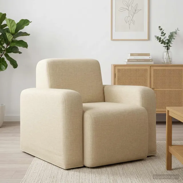 vidaXL Fauteuil Crèmekleurig Stof
